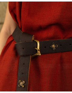 Cintura medievale in pelle nobile Adalberto, 130 cm.