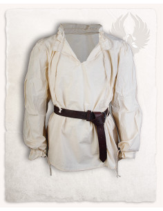 Camicia medievale a maniche lunghe Bastian color crema 2