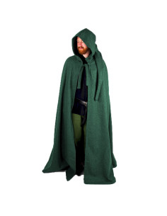 Lungo mantello medievale modello Boil, verde 131 cm.