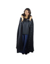 Mantello mantello nero medievale con cappuccio, modello Gesa