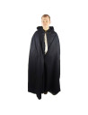 Mantella lunga medievale in lana, modello Hero, colore nero
