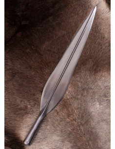 Lunga punta di lancia vichinga intagliata, 64 cm. 2
