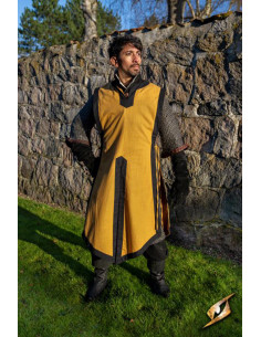 Tabardo medievale Clemente bicolore, giallo grifone -...