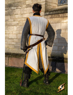 Tabardo medievale Clemente bicolore, bianco avorio -... 2