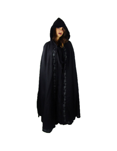 Lungo mantello medievale con ricami...