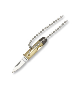Portachiavi ciondolo proiettile coltello, lama 3 cm.
