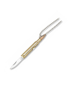 Portachiavi ciondolo proiettile coltello, lama 4,4 cm.