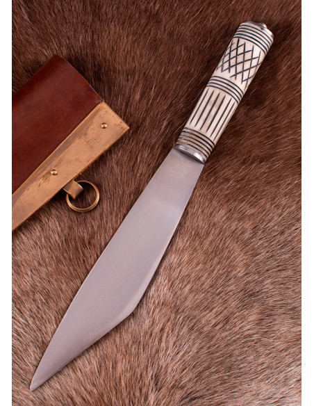 Pugnale Viking Seax con manico in osso