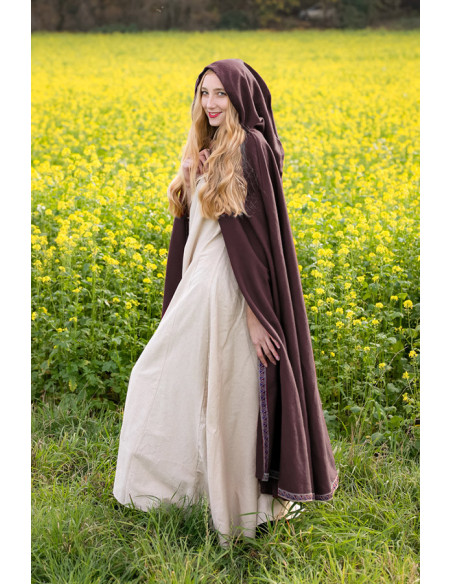 Mantello medievale in lana con ricami...