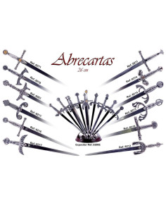 Collezione di 12 tagliacarte medievali con supporto