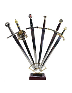 Set medievale (1) di 6 tagliacarte con spada storica