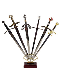 Set medievale (2) di 6 tagliacarte con spada storica