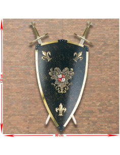 Panoplia medievale 2 spade + scudo Carlos V