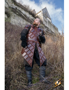 Armatura da brigantino del guerriero boscaiolo in marrone...