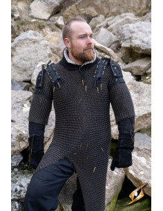 Set coprispalle da boscaiolo in pelle scamosciata nera 2