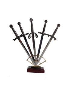 Set di 5 tagliacarte storici medievali con supporto,...