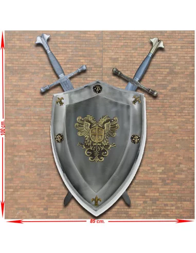 Panoplia rustica di Carlos I di Spagna e V di Germania con Scudo e Spade