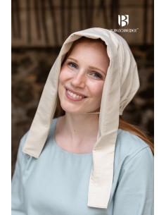 Cappellino Bonnet medievale da donna Dagmar, colore naturale