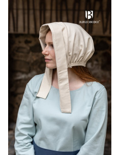 Cappellino Bonnet medievale da donna Dagmar, colore naturale 2