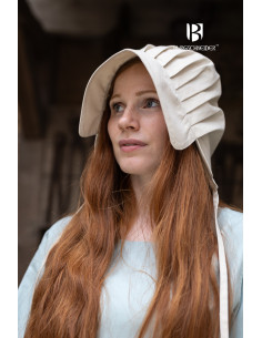 Cappello medievale Bonnet donna Emma in colore naturale 2