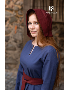 Cappello medievale Cofano donna Helga, colore Bordeaux