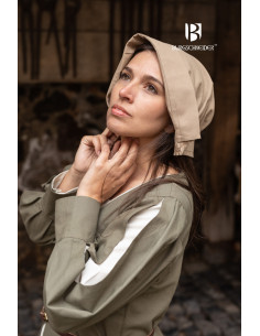 Cappello medievale Bonnet donna Helga, color canapa