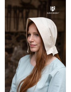 Cappellino da donna medievale Bonnet Helga, colore naturale