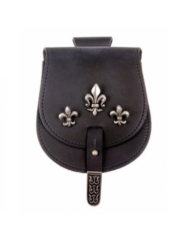 Marsupio medievale fleur de lis (16x13 cm.)