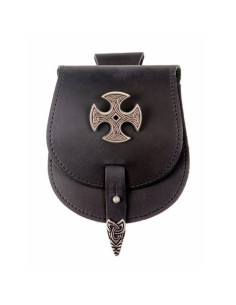 Marsupio medievale con Croce Templare (16x13 cm.)