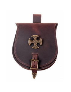 Marsupio medievale con Croce Templare (21x15,5 cm.)
