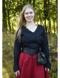 Gonna medievale lunga svasata rossa 2