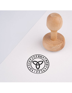 Timbro e tampone di inchiostro con Triquetra celtica e...