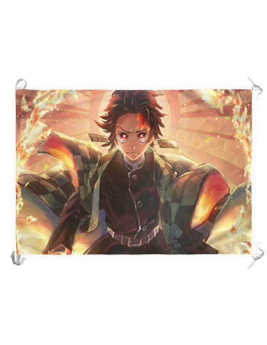 Banner-Flag Demon Slayer di Tanjiro Kamado (70x100 cm.)
 Materiale-Raso