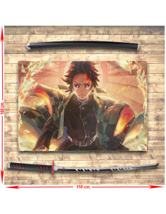 Demon Slayer Tanjiro Kamado's Banner + Katana Pack