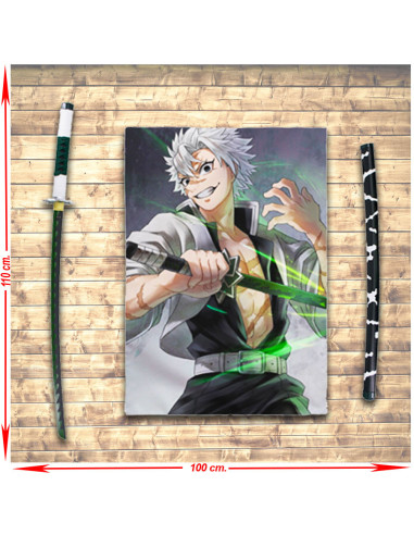 Demon Slayer Shinazugawa Sanemi Banner + pacchetto Katana