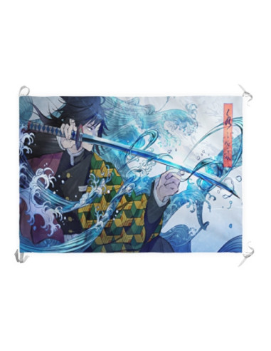 Stendardo-Bandiera Demon Slayer Tomioka Giyuu (70x100 cm.)
 Materiale-Raso