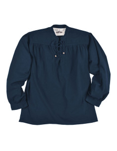 Camicia blu pirata Ludwig in cotone 2
