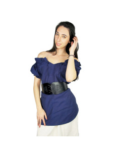 Cintura celtica da donna Alana in pelle nera