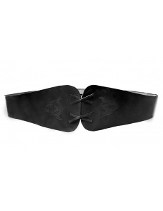 Cintura celtica da donna Alana in pelle nera 2