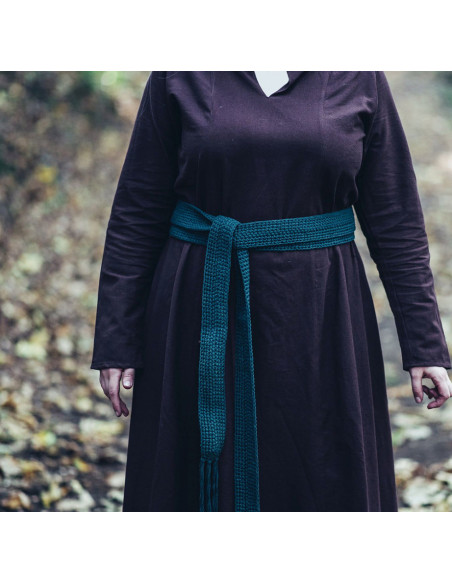 Cintura medievale lunga in cotone verde