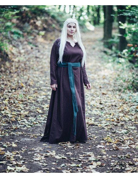 Cintura medievale lunga in cotone verde