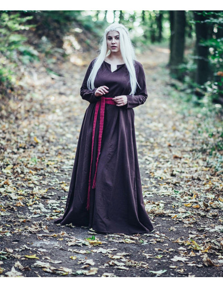 Cintura lunga medievale in cotone rosso