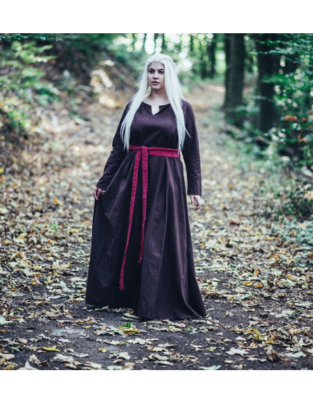 Cintura lunga medievale in cotone rosso