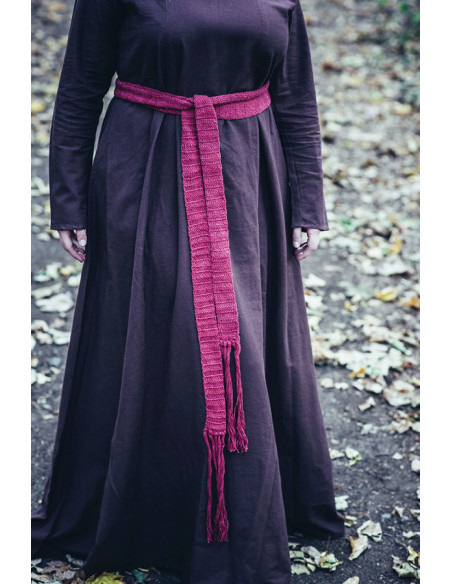 Cintura lunga medievale in cotone rosso