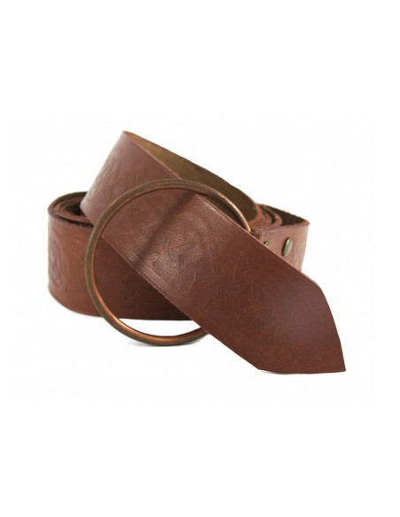 Cintura in pelle con stampa celtica,...