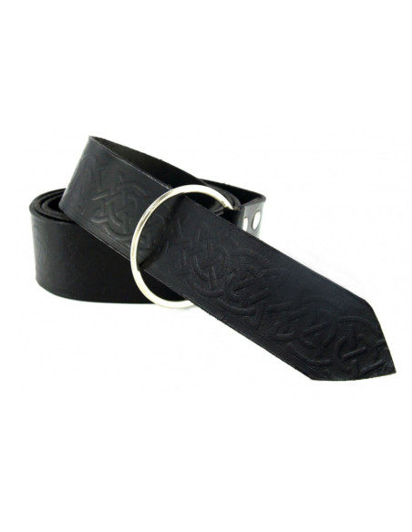 Cintura in pelle con stampa celtica,...
