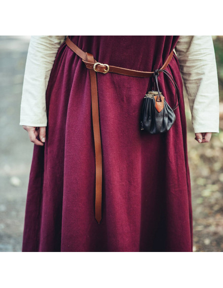 Cintura stretta medievale in pelle,...