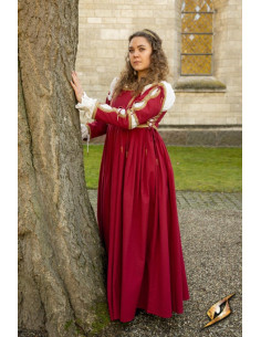 Abito medievale Lucrecia Imperatore Rosso 2
