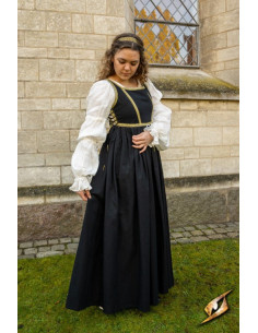 Abito medievale Lucrecia Nero-Bianco Avorio 2