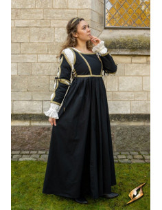 Abito medievale Lucrecia Nero-Bianco Avorio